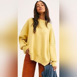 UPCYCLED!! Free People | 'Easy Street' Sweater In Limon w/  Embroidery, Size XS